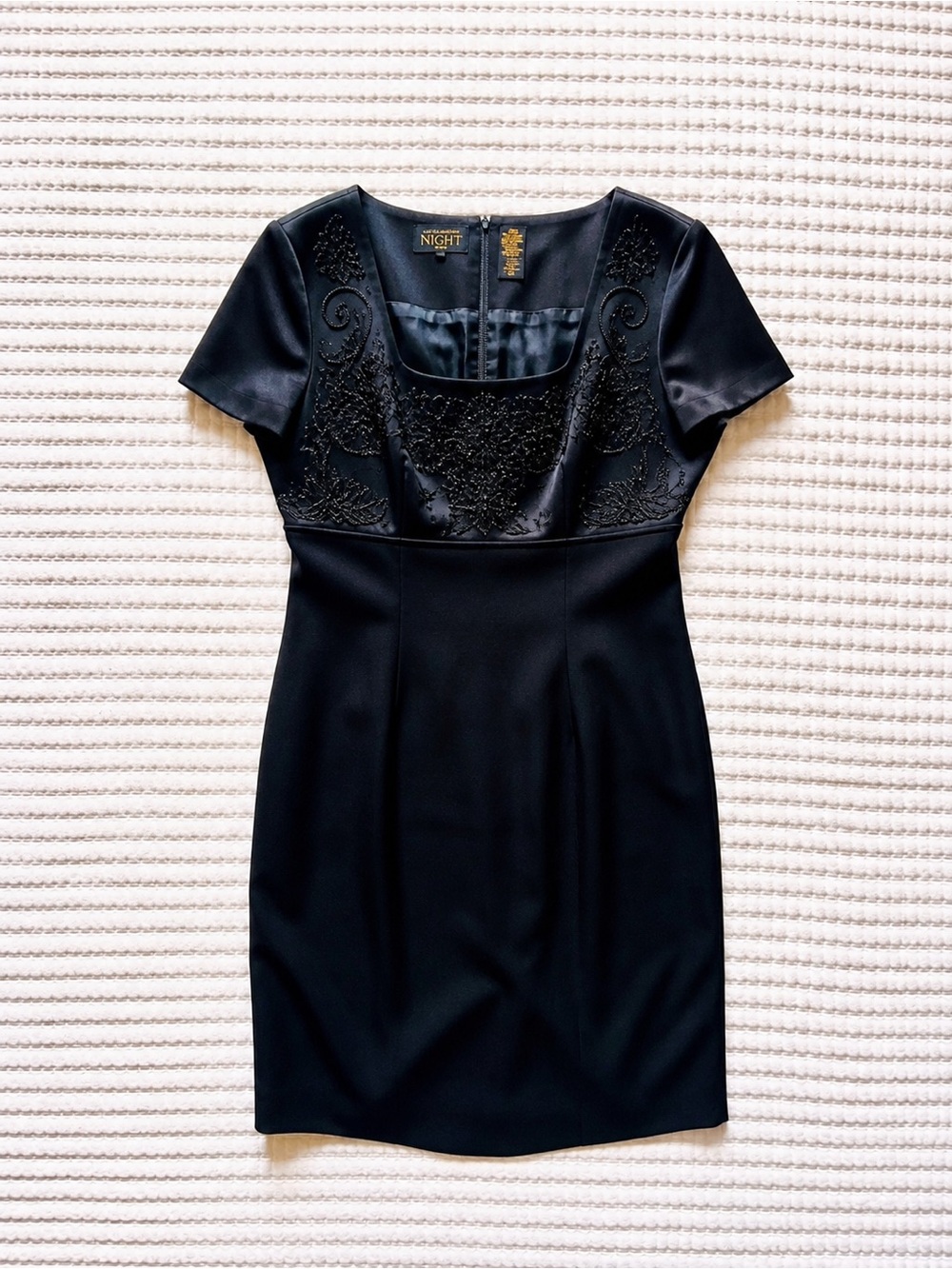 Liz Claiborne Night Black Beaded Evening Dress – Size 8